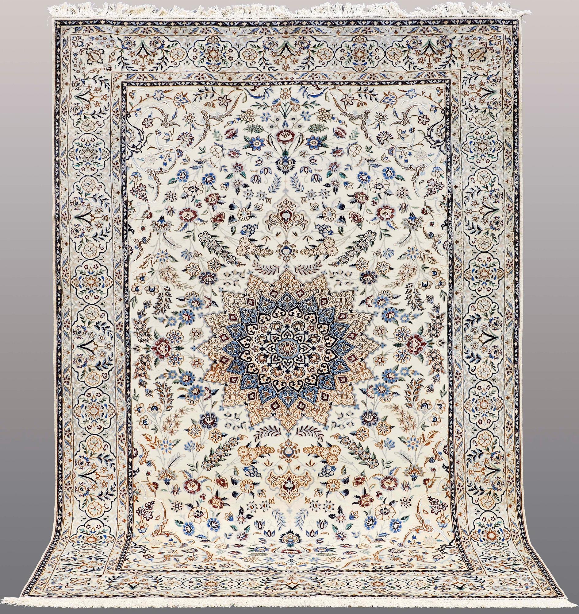 A CARPET, Nain part silk, so called 9 LAA, ca 307 x 210 cm.