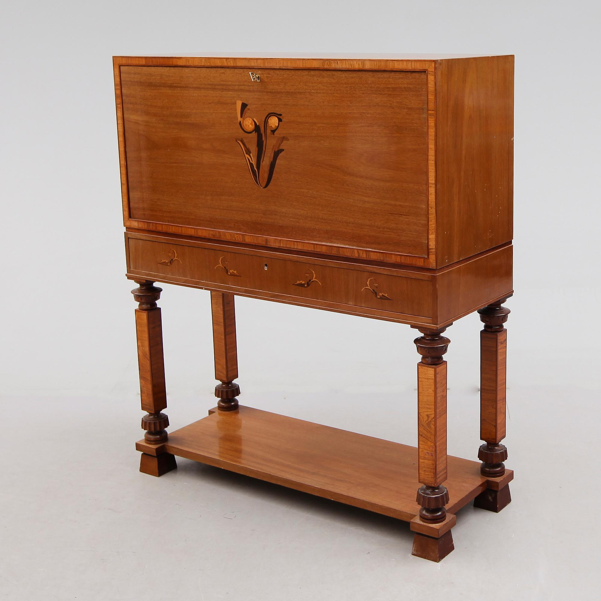 SKRIVSEKRETÄR, troligen Reimers Möbler, Mjölby, art déco, 1900-talets första hälft.