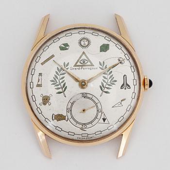 ARMBANDSUR, herr, Girard Perregaux, Frimurarsymboler, 1950-tal.