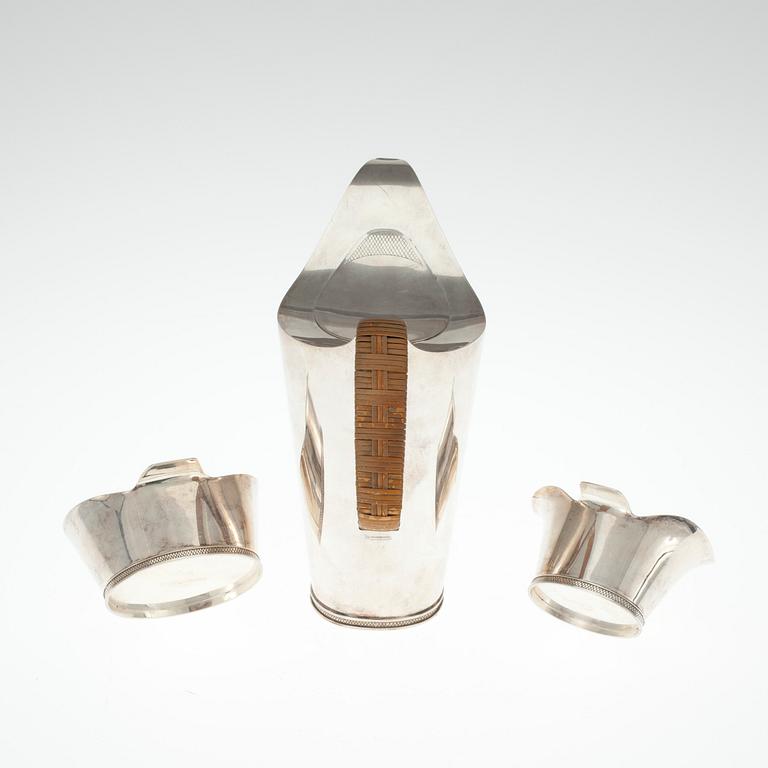 KAFFESERVIS, 3 delar, silver design Tore Eld, Göteborg 1954. vikt 983 g.