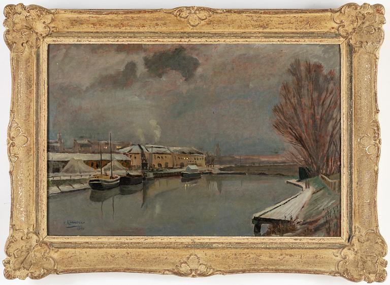 JURGEN VON KONOW, oil on panel, signed and dated 1940.