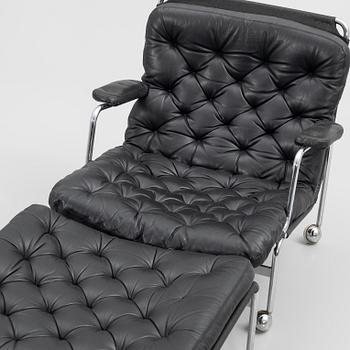 Bruno Mathsson, Armchair with footstool, "Karin 73", DUX, later part of the 20th century.