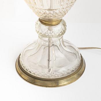 A pair of brass and glass table lamps, first half of the 20th century.