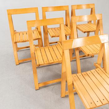 Aldo Jacober, 6 folding chairs for Bazzani, Italy 1970s.