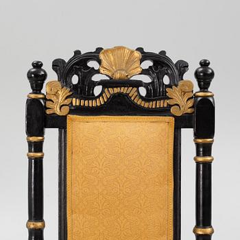 A Pair of Swedish Baroque Chairs, 18th Century.