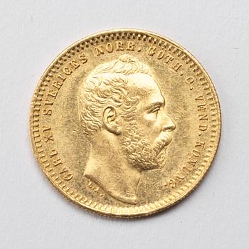 GULDMYNT, 1 Dukat, Karl XV av Sverige och Norge, 1866.