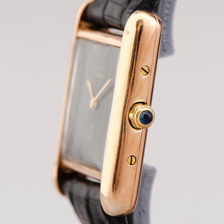 CARTIER, must de Cartier Tank, wrist watch, 20 x 20-28 mm.