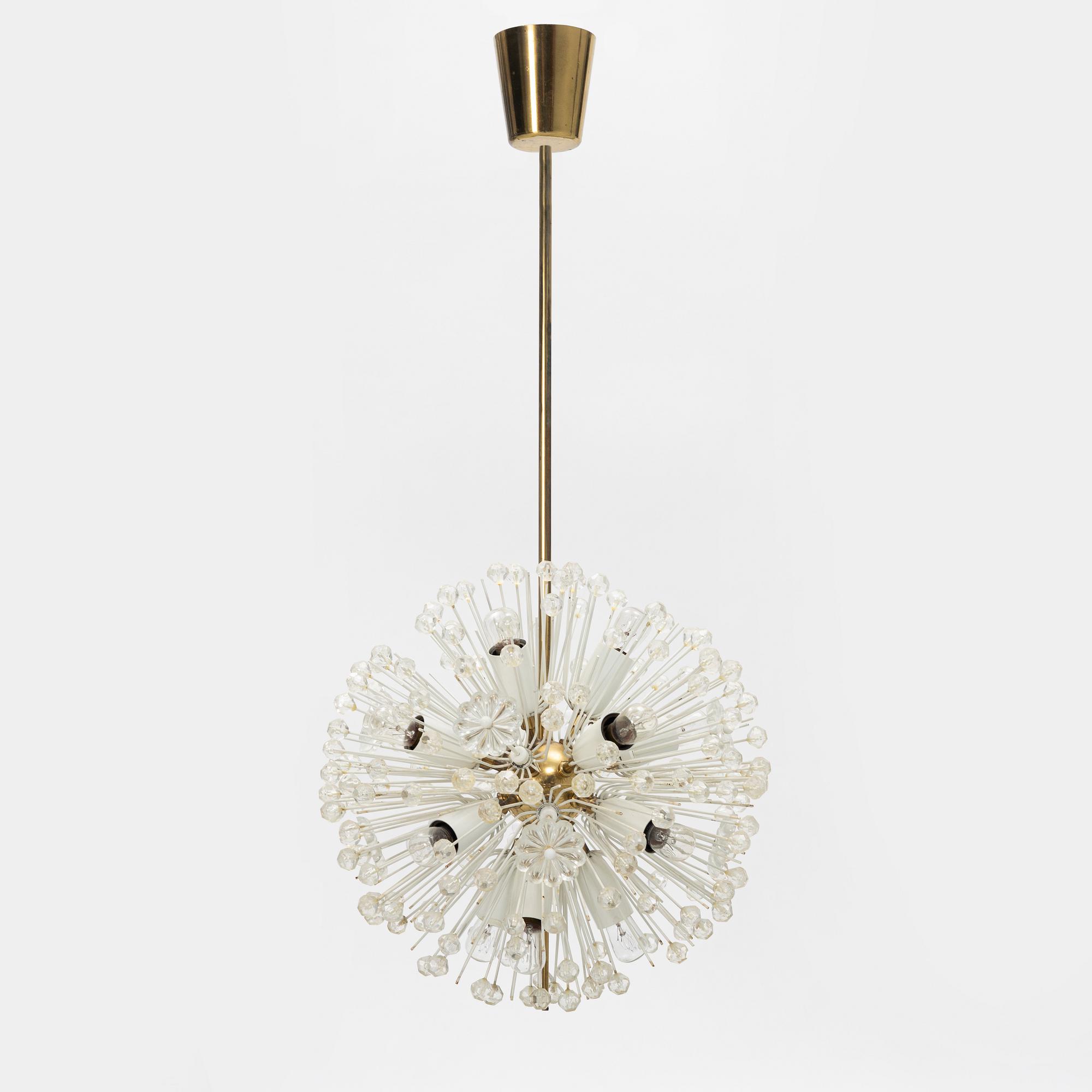 Emil Stejnar, taklampa, "Snowball", modell Pyj-140702, Rupert Nikoll, 1960-tal.