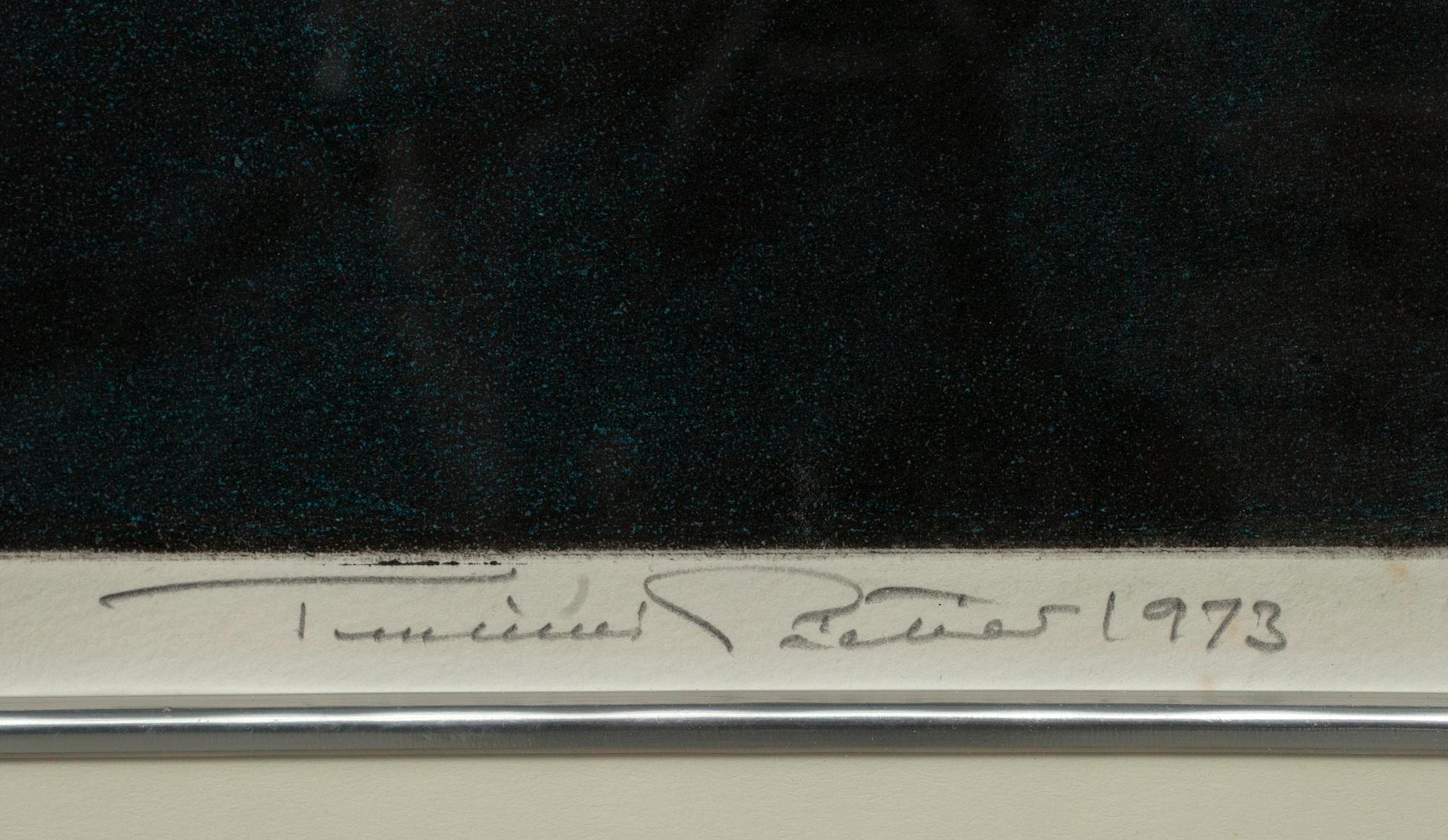 TUULIKKI PIETILÄ, färgakvatint, 21/75 tpl´a, sign. och dat. 1973.