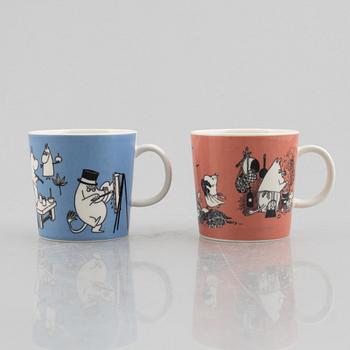 Two Moomin mugs, Moomin Characters, Arabia, Finland, 1990-99.