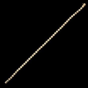 ARMBAND, 18 k guld, briljantslipade diamanter tot ca 3,15 ct.