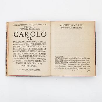 The first Swedish Pharmacopoeia, 1686.