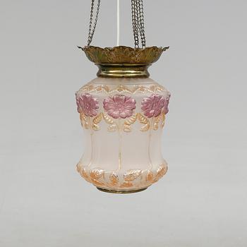 MÅNSKENSAMPEL, glas, omkring år 1900. Höjd ca 30 cm.