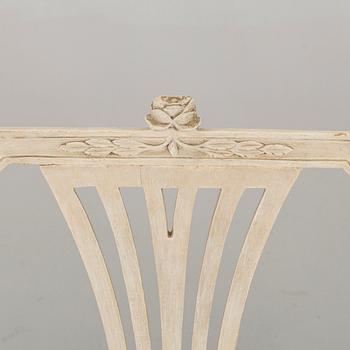 A set of four late gustavian chairs Stockholm around 1800.