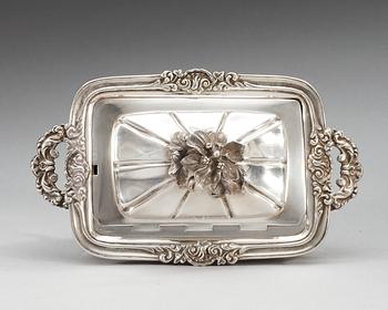 A Swedish 19th century silver sugar-casket, makers mark of Gustaf Möllenborg, Stockholm 1846.