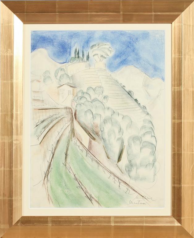 AGNES CLEVE, krita, signerad.