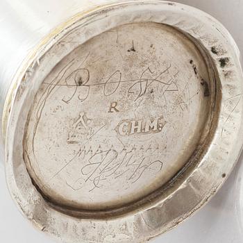 Conrad Heitmüller, bägare, silver, Nyköping 1775.