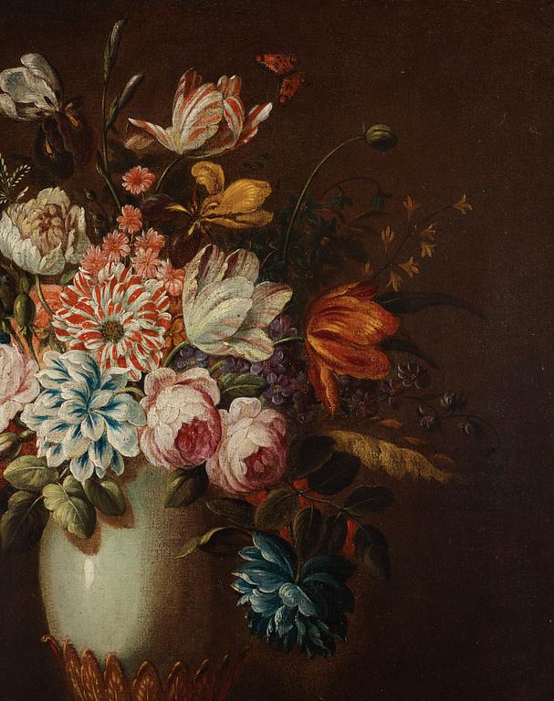 Jean Michel Picart Attributed to, Still life with flowers i a vase.