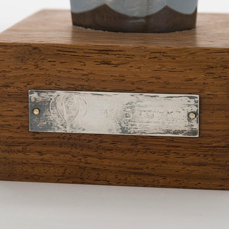 Tapio Wirkkala, a silver and rosewood vase, Kultakeskus, Hämeenlinna 1967.