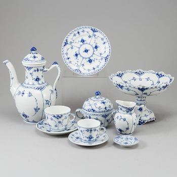 ROYAL COPENHAGEN, a 39 part 'Musselmalet' porcelain coffee service, Denmark.