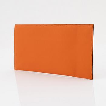 Hermès, A orange Veau Gulliver 'Divers (agendas) Trousse Zipp' pencil case, 2003.