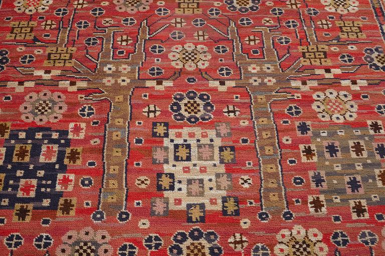 MÄRTA MÅÅS-FJETTERSTRÖM, MATTA, "Röda trädgårdsmattan", flossa, ca 327 x 224 cm, signerad MMF.