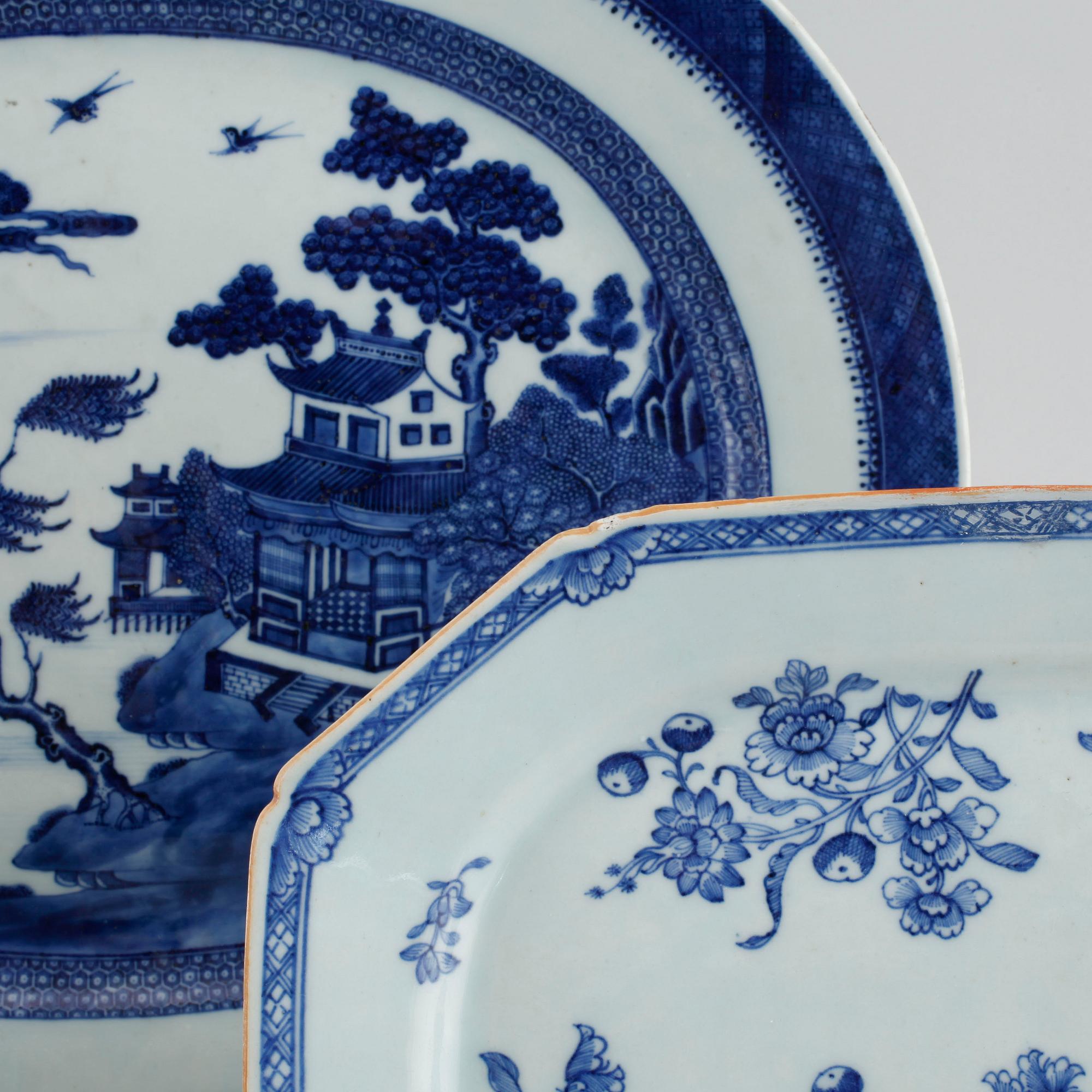 Three porcelain chinese serving dishes from the 18th and 19th century.