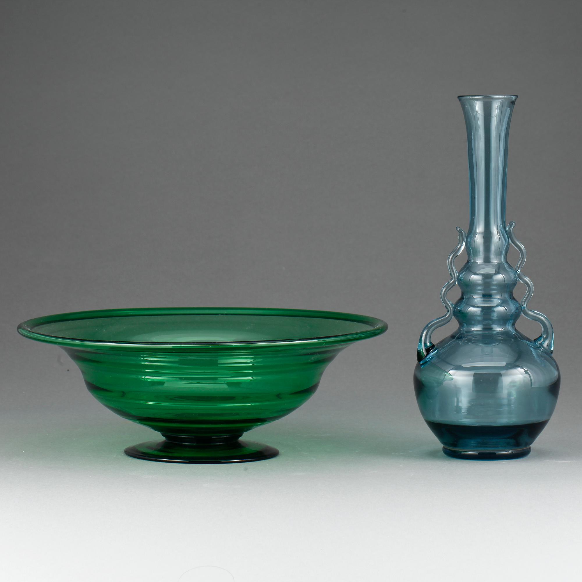 SKÅL samt VAS, glas, Edvin Ollers, 1900-talets första hälft.