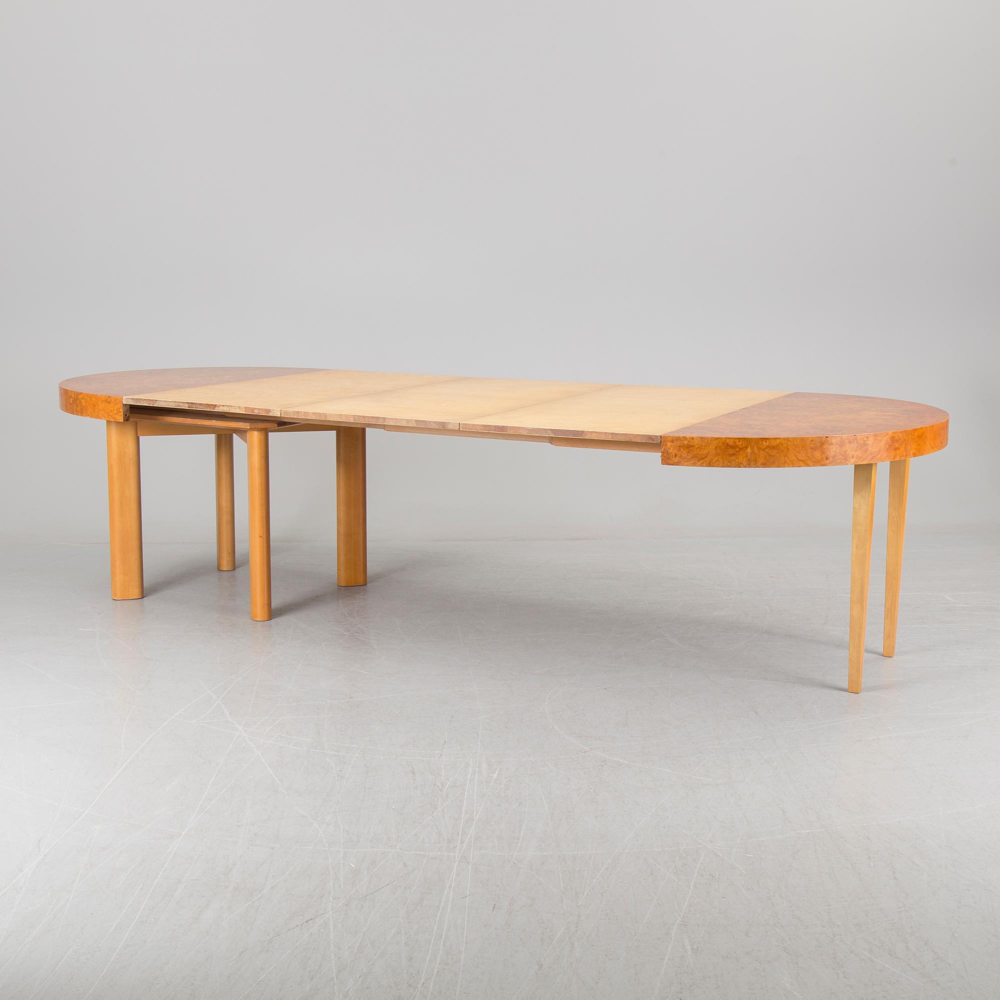 A set of eight chairs and a dining table 'Birka' by Axel Einar Hjorth, Nordiska Kompaniet, 1930s.