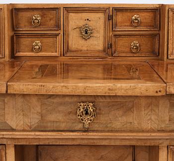 A Swedish Baroque 'knee-hole' writing desk, first part of the 18th century.