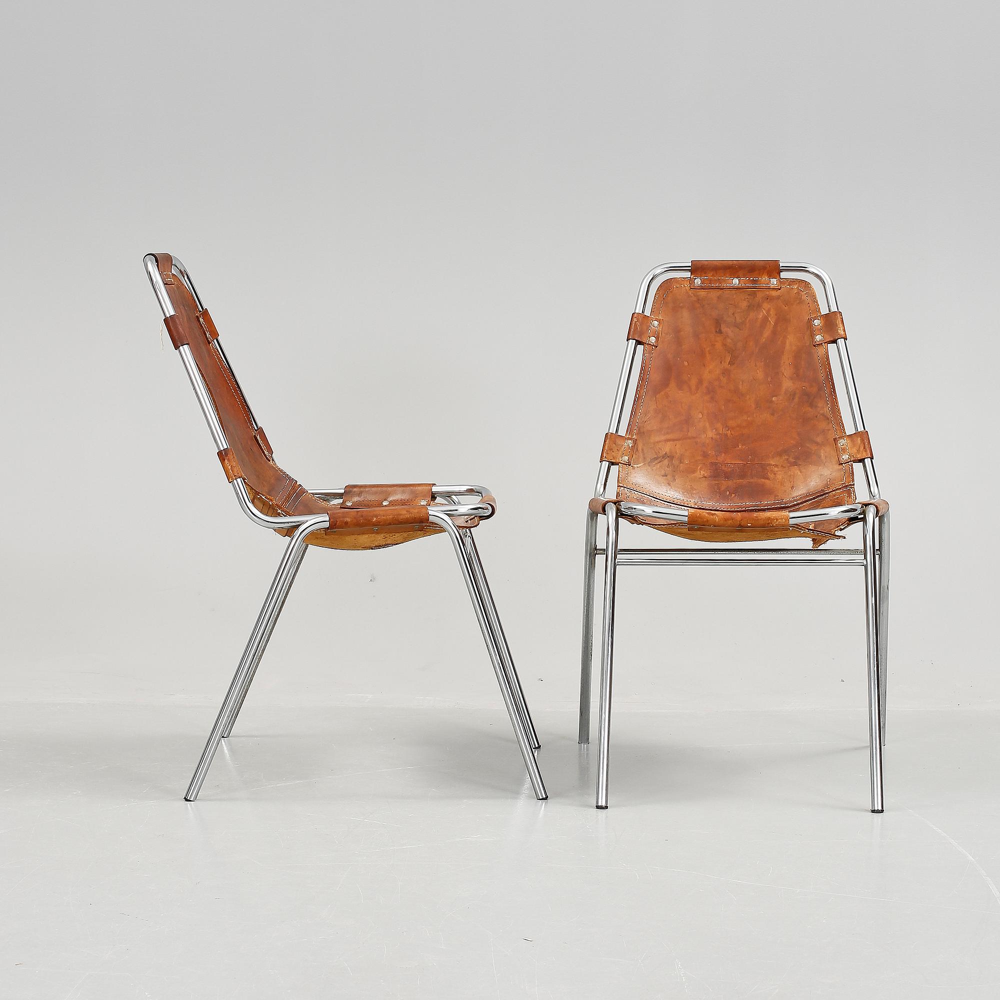 STOLAR, ett par, Charlotte Perriand, "Les Arcs", omkring 1970.