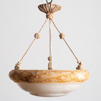 An alabaster ceiling lamp, 1920s.