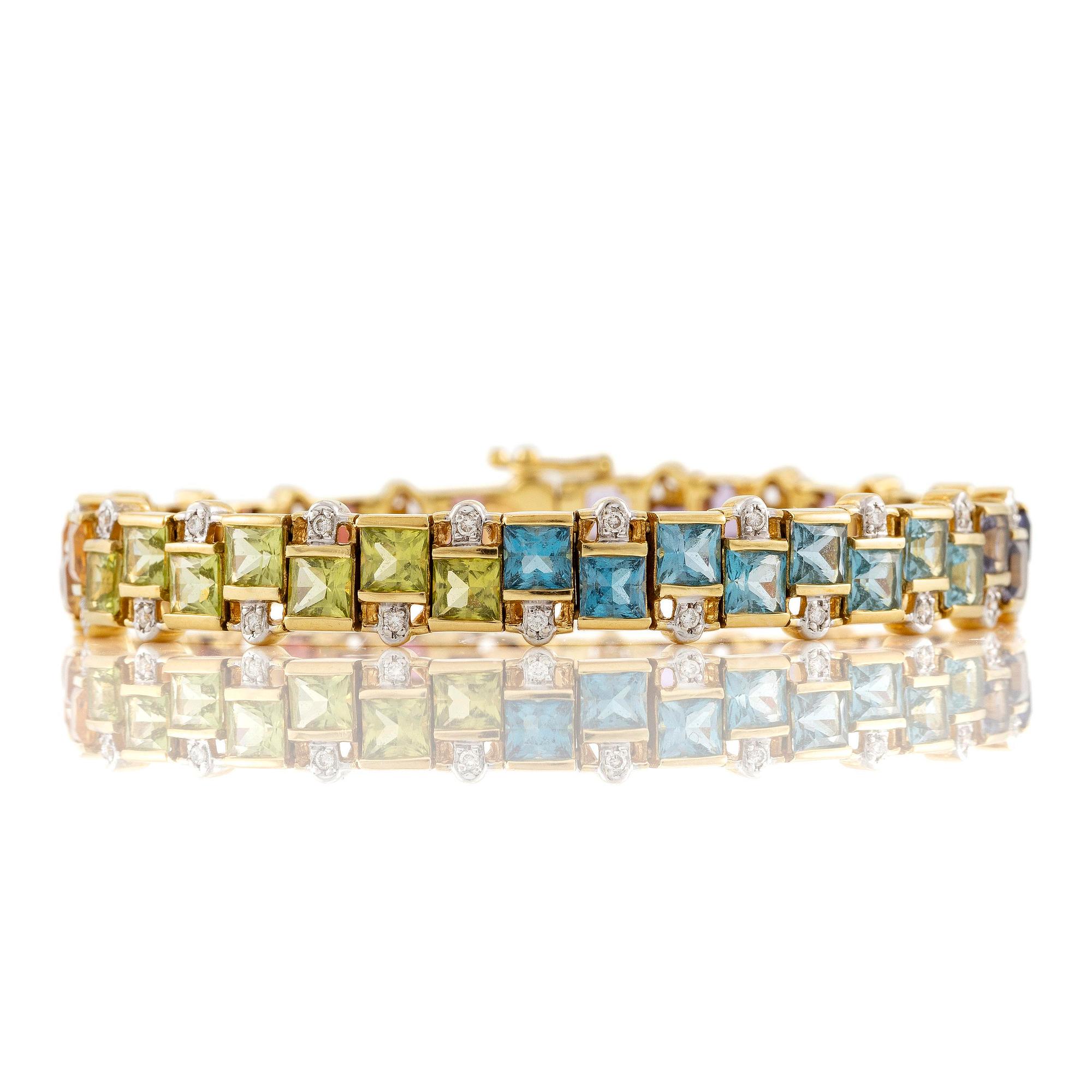 An H. Stern bracelet 18K gold with coloured gemstones and round brilliant-cut diamonds.