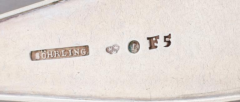 MATSKEDAR, 6 st snarlika, silver, svenska stämplar, 1800-tal. Vikt ca 365 gram.