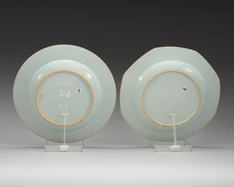 Two armorial dinner plates, Qing dynasty, Qianlong (1736-95).