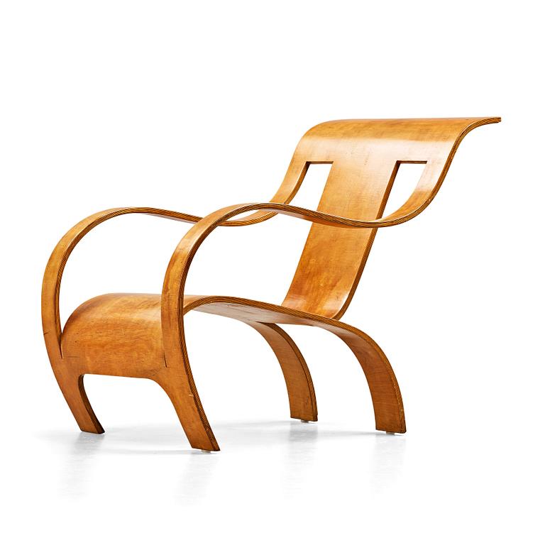 Gerald Summers, a birch plywood easy chair, Makers of Simple Furniture, England ca 1935-40.