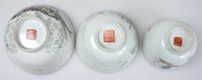 SKÅLAR, 6 st, porslin, Kina, 1700/1800-tal.