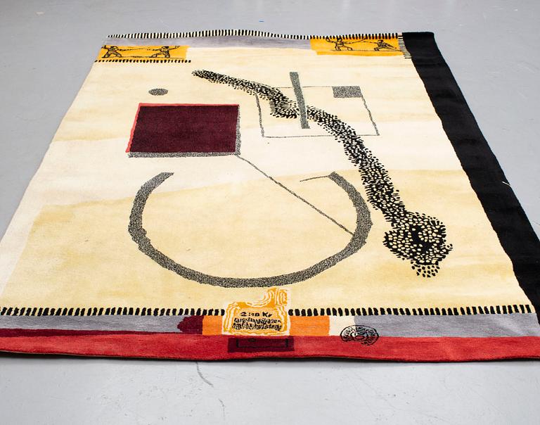 CAROUSCHKA STREIJFFERT, A CARPET, "Construktion", hand tufted, ca  297 x 197 cm.