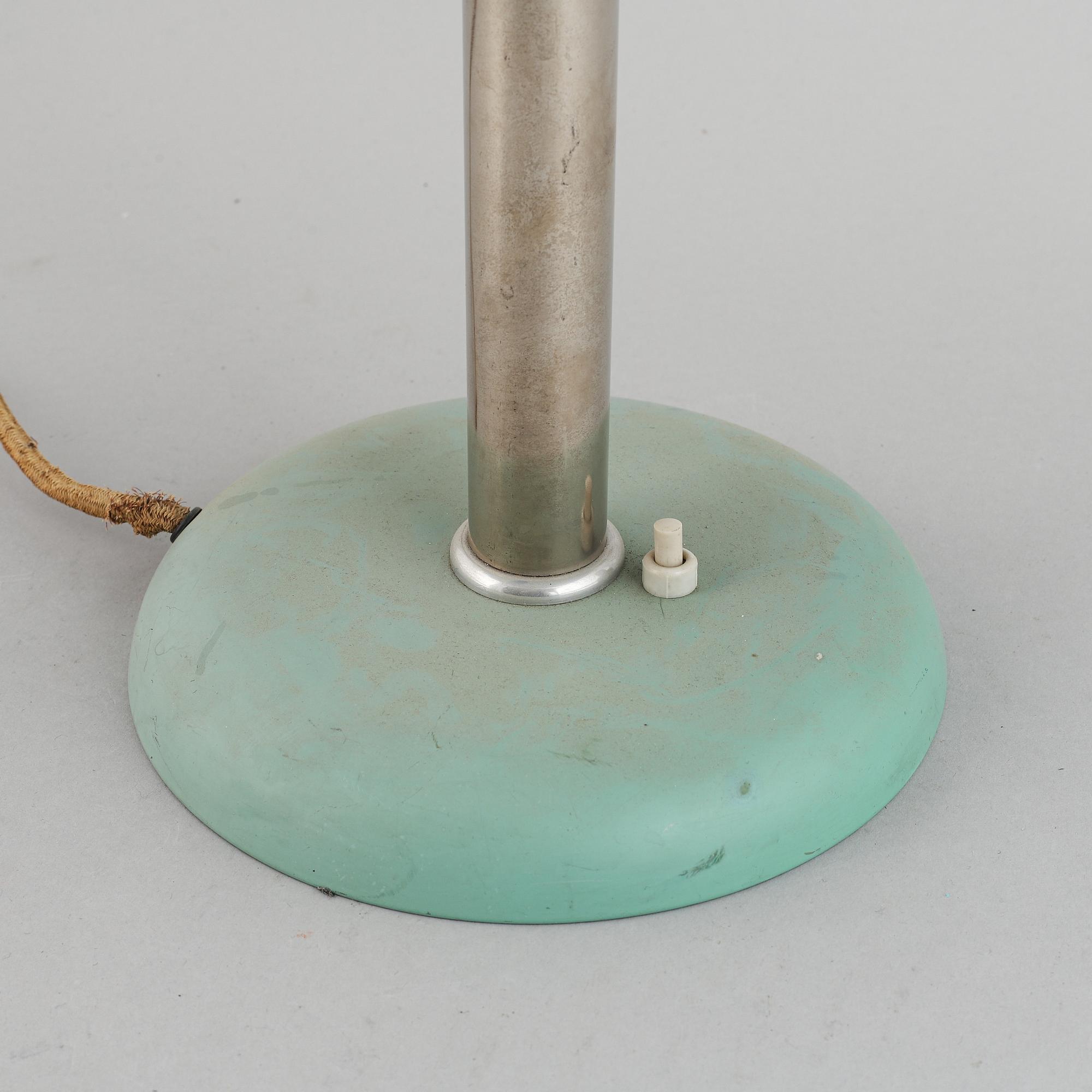 Bordslampa, funkis, Metallwerke Schröder Lobenstein, Tyskland, 1930-tal.