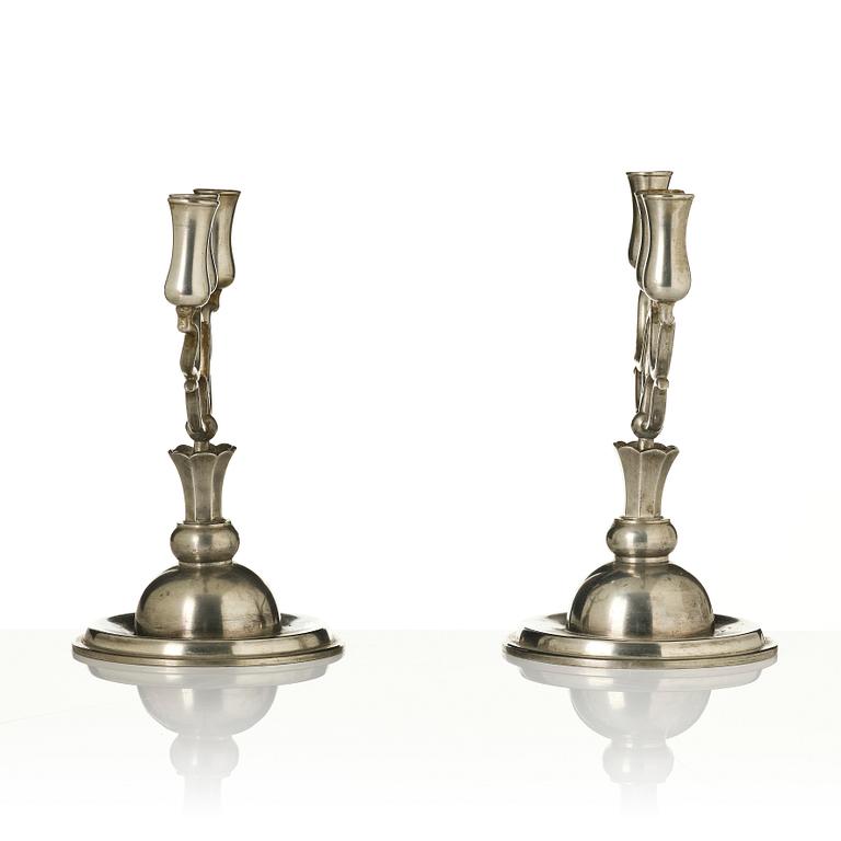 Firma Svenskt Tenn, a pair of candelabra model A 271, Stockholm, 1927.