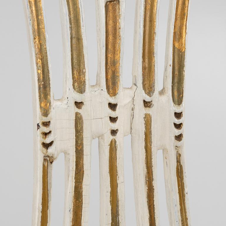 Three matched Gustavian chairs, second half of the 18th century.