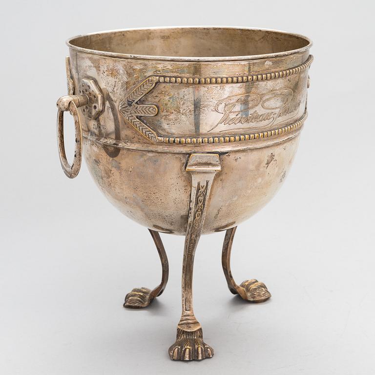 SAMPPANJAJÄÄHDYTIN, Prévoteau-Perrier, hopeoitua messinkiä, Jordan Sheffield Collection, 1900-luvun puoliväli.