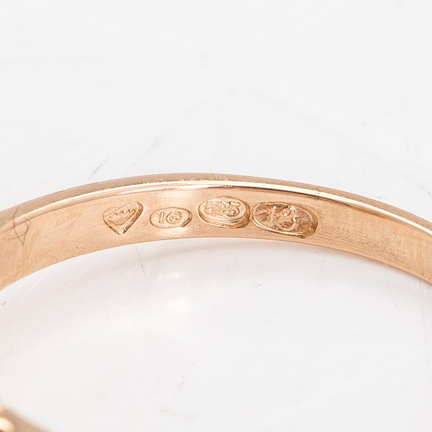 Ring, 14K guld, briljantslipad diamant ca 1.06 ct. IGI certifikat.