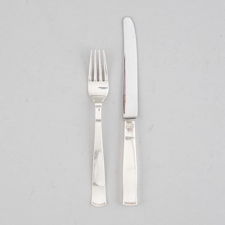 Jacob Ängman, a silver cutlery, 'Rosenholm', GAB (24 pieces).