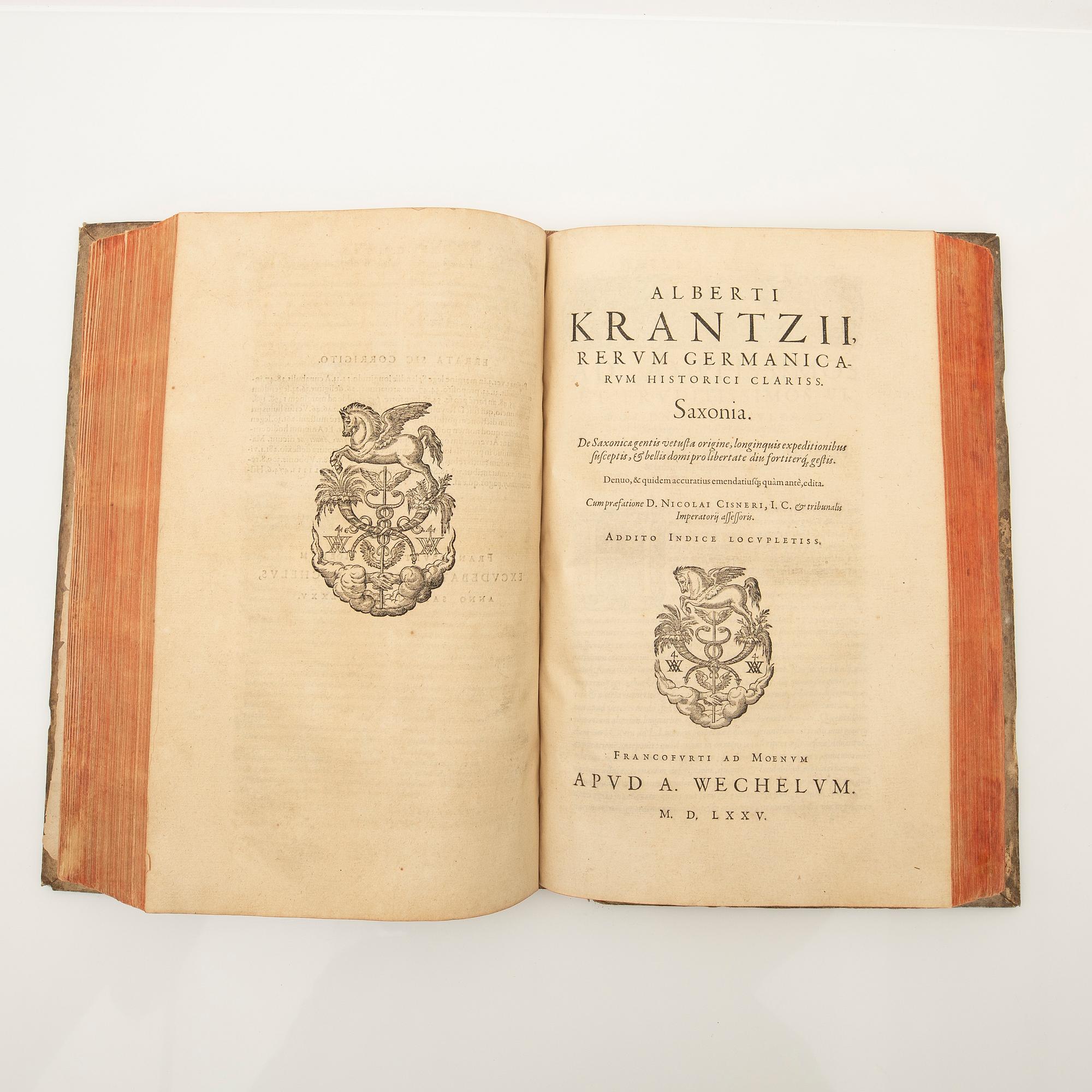 Albert Krantz, book, "Rerum Germanicarum ...", Frankfurt am Main 1575.