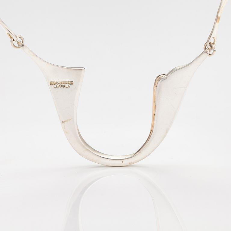 Poul Havgaard, "Continental", a sterling silver and gold necklace. Lapponia 1988.