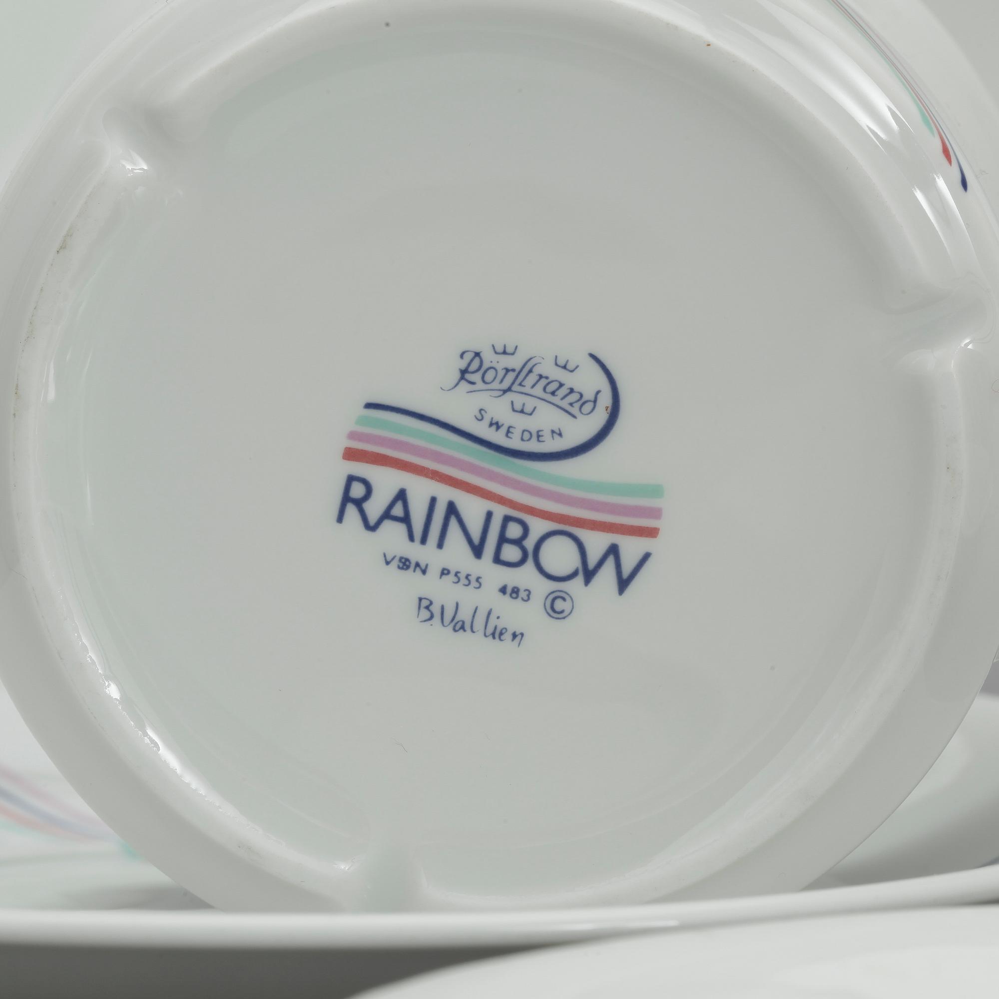 SERVISDELAR, 36 delar, "Rainbow", Rörstrand, Bertil Vallien, 1980-tal.