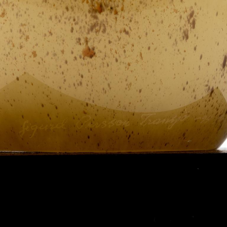 Sigurd Persson, a glass sculpture of an owl, Transjö, Sweden, signed and dated 1994.