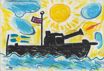 Roger Risberg, pastell, signerad RR och daterad -99.