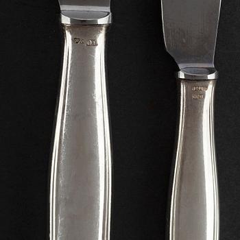 GAB, CG HALLBERG, HALLBERGS, a part 'Kungsholm' silver cutlery, Stockholm, 1950/60s (65 pieces).